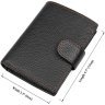Черное мужское портмоне из кожи флотар с коричневой строчкой Vintage (2414591) - 3