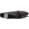 Черное мужское портмоне из кожи флотар с коричневой строчкой Vintage (2414591) - 4