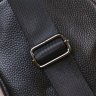 Стильная кожаная мужская сумка-слинг через плечо в классическом черном цвете Vintage (2420672) - 8