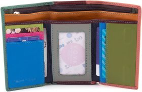 Різнобарвний жіночий гаманець із натуральної шкіри на магнітах ST Leather 1767327