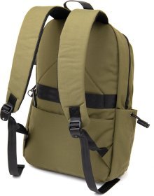Оливковый рюкзак из прочного текстиля с отделением под ноутбук Vintage (20623)