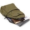 Оливковий рюкзак з міцного текстилю з відділенням під ноутбук Vintage (20623) - 5