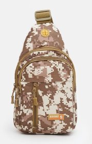 Чоловіча текстильна тактична сумка-слінг з принтом Піксель - Monsen (22156)