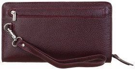 Женский кошелек с отделением для телефона Desisan 107627 с кистевым ремешком бордового цвета