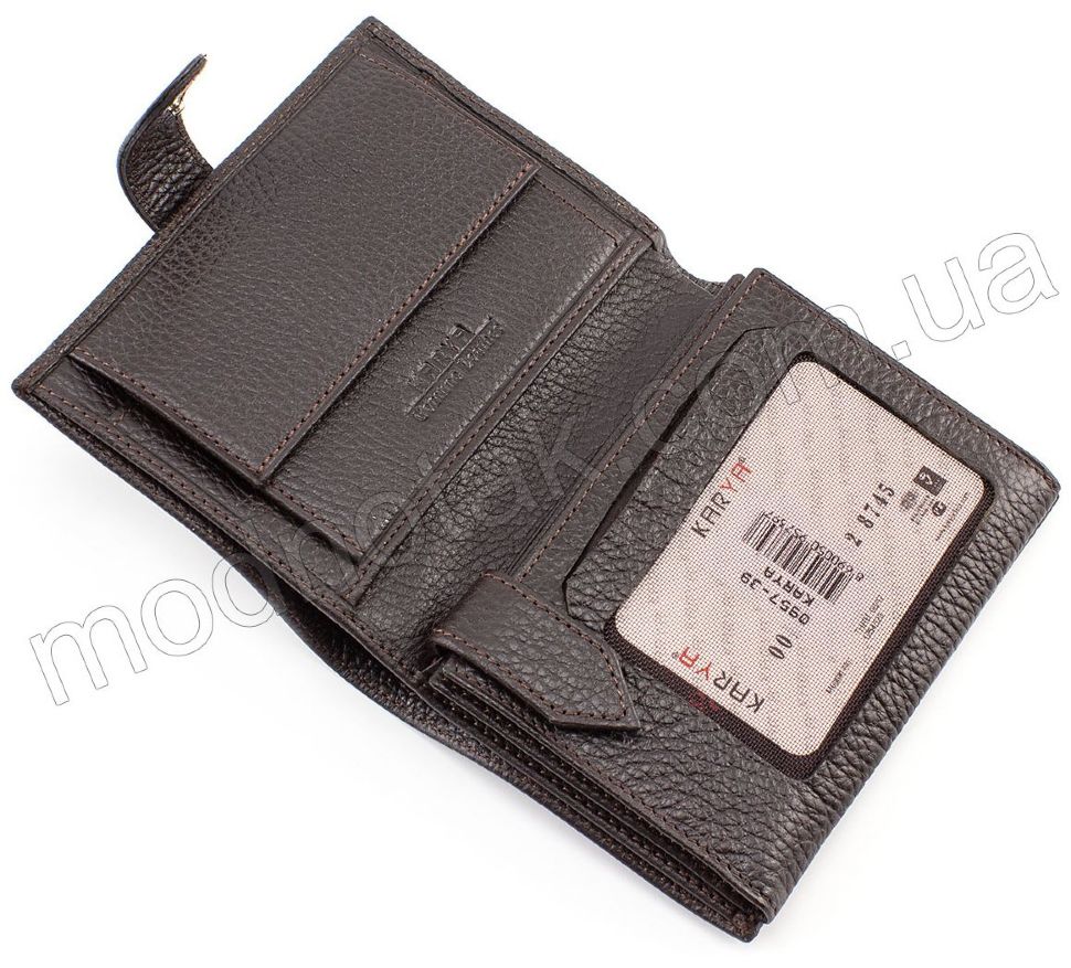 Кожний вертикальний гаманець на кнопці KARYA (0957-39)