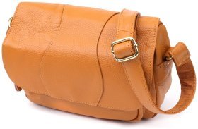 Женская сумка из натуральной фактурной кожи через плечо Vintage 98127 рыжего цвета