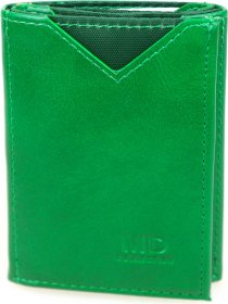Зелений жіночий гаманець потрійного складання зі шкірозамінника MD Leather (21520)