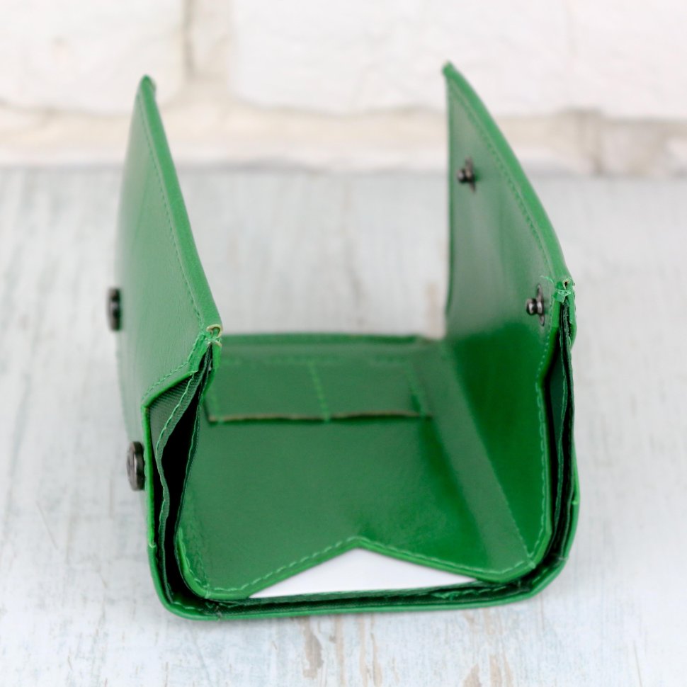 Зеленый женский кошелек тройного сложения из кожзама MD Leather (21520)