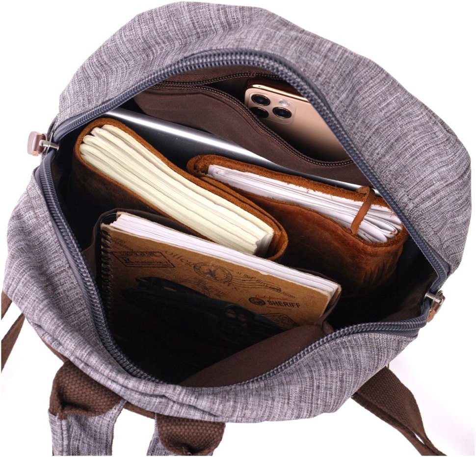 Чоловічий рюкзак середнього розміру із сірого текстилю Vintage 2422240
