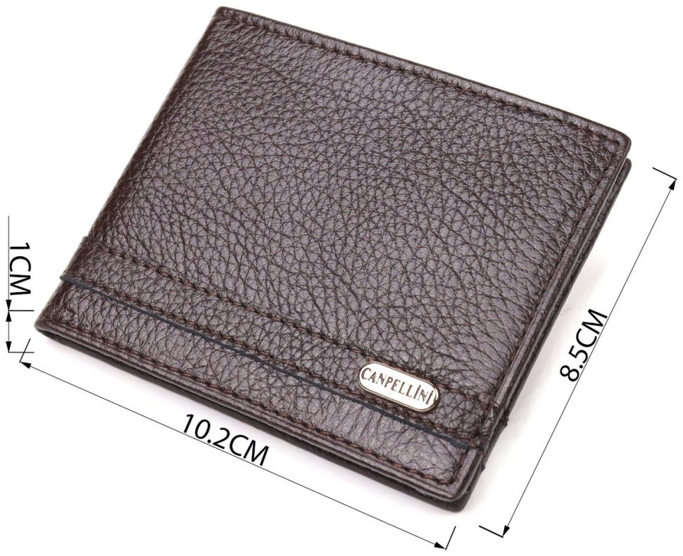 Мужской коричневый зажим для купюр из натуральной зернистой кожи CANPELLINI (2421517) фото №9 Мужской коричневый зажим для купюр из натуральной зернистой кожи CANPELLINI (2421517) modnotak фото №9