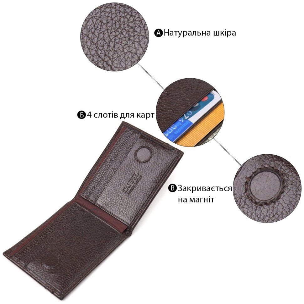 Мужской коричневый зажим для купюр из натуральной зернистой кожи CANPELLINI (2421517) фото №10 Мужской коричневый зажим для купюр из натуральной зернистой кожи CANPELLINI (2421517) modnotak фото №10