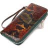 Різнобарвний жіночий гаманець великого розміру з натуральної фактурної шкіри з принтом під змію CANPELLINI (2421618) - 1