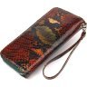 Різнобарвний жіночий гаманець великого розміру з натуральної фактурної шкіри з принтом під змію CANPELLINI (2421618) - 2