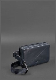 Кожаная поясная женская сумка темно-синего цвета BlankNote Dropbag Mini 78827