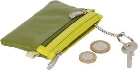 Зеленая ключница из натуральной высококачественной кожи на молнии Visconti Cora 69227