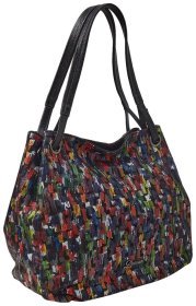 Женская кожаная сумка-мешок большого размера с разноцветным принтом Desisan 80028