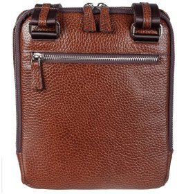 Стильна чоловіча сумка планшет із натуральної шкіри рудого кольору DESISAN 80128
