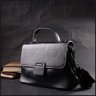Класична жіноча сумка середнього розміру з натуральної шкіри чорного кольору Vintage 2422291 - 6