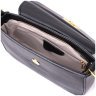 Черная женская плечевая сумка горизонтального типа из фактурной кожи Vintage 2422391 - 6