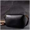 Черная женская плечевая сумка горизонтального типа из фактурной кожи Vintage 2422391 - 9