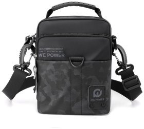 Компактная мужская сумка барсетка из крепкого текстиля Confident 90728 Черная