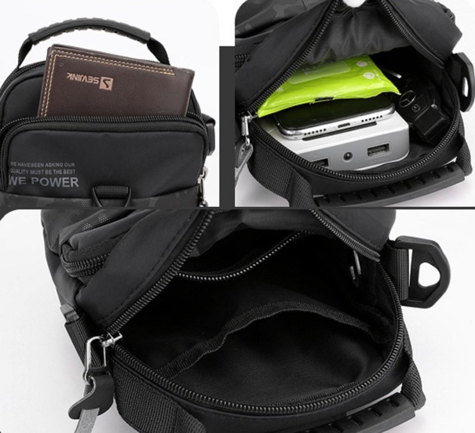 Компактная мужская сумка барсетка из крепкого текстиля Confident 90728 Черная фото №3 Компактная мужская сумка барсетка из крепкого текстиля Confident 90728 Черная modnotak фото №3