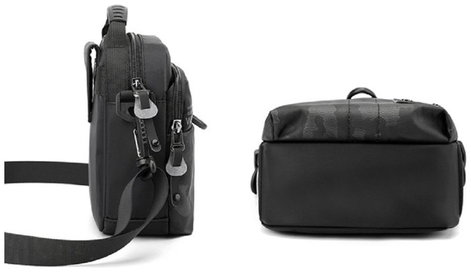 Компактная мужская сумка барсетка из крепкого текстиля Confident 90728 Черная фото №5 Компактная мужская сумка барсетка из крепкого текстиля Confident 90728 Черная modnotak фото №5