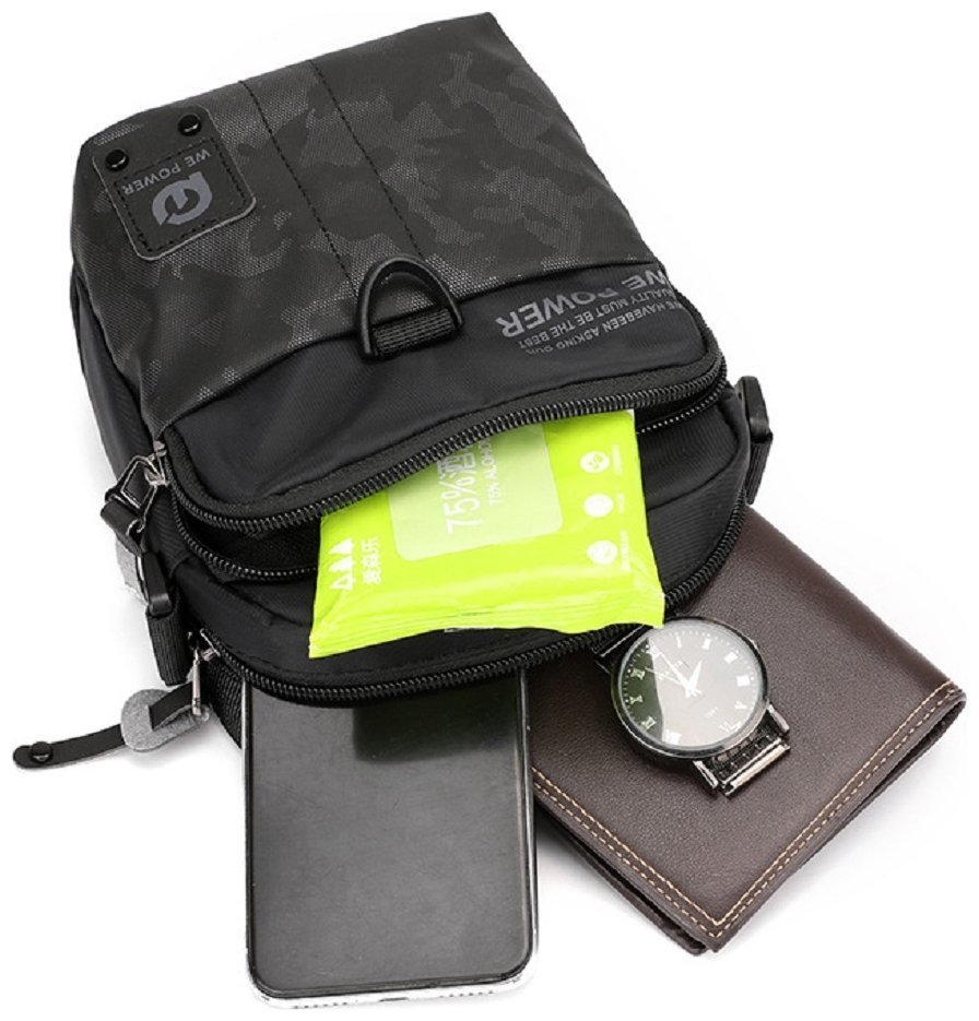 Компактная мужская сумка барсетка из крепкого текстиля Confident 90728 Черная фото №6 Компактная мужская сумка барсетка из крепкого текстиля Confident 90728 Черная modnotak фото №6