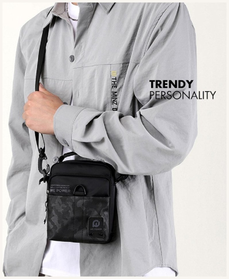 Компактная мужская сумка барсетка из крепкого текстиля Confident 90728 Черная фото №8 Компактная мужская сумка барсетка из крепкого текстиля Confident 90728 Черная modnotak фото №8