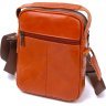 Рыжая мужская сумка-барсетка из натуральной кожи на плечо Vintage (20693) - 2