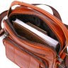 Руда чоловіча сумка-барсетка з натуральної шкіри на плече Vintage (20693) - 3