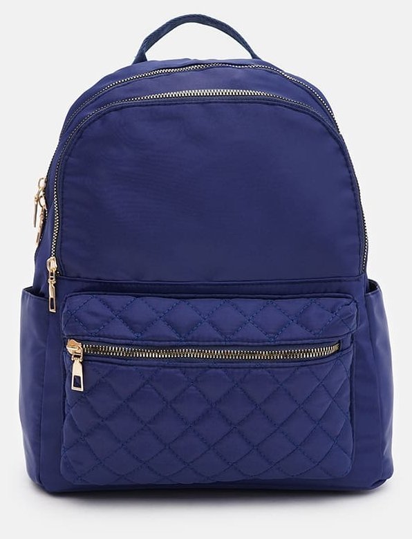Недорогий жіночий рюкзак із текстилю синього кольору на дві блискавки Monsen 71828