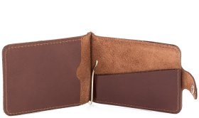 Молодежный зажим для денег коньячного оттенка ST Leather (16868)