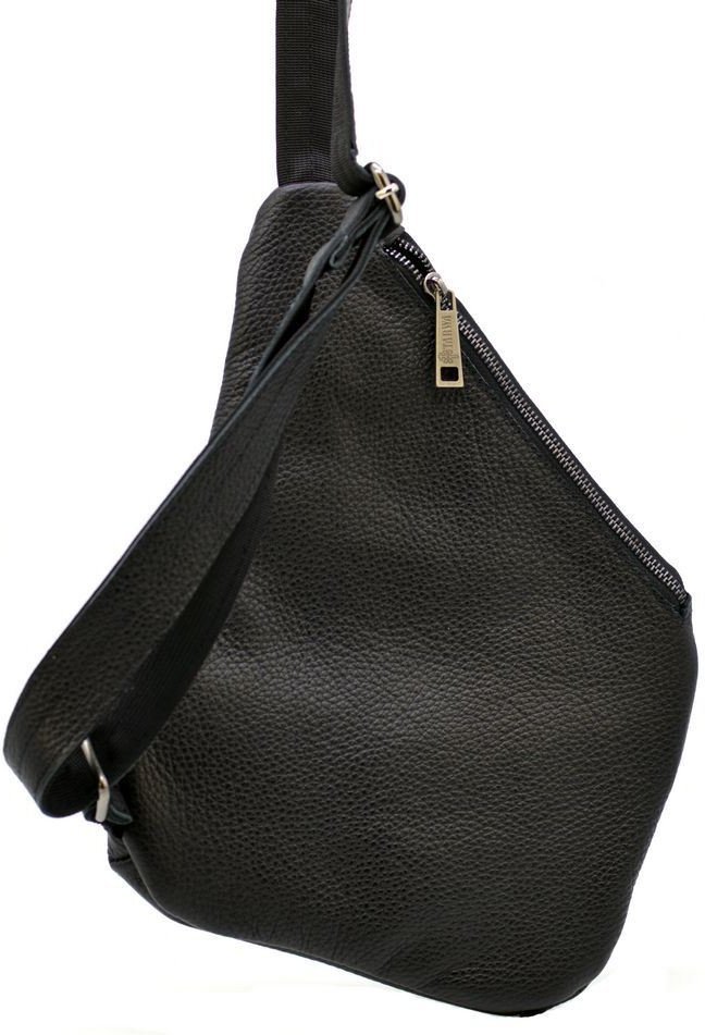 Чорна чоловіча сумка-слінг через плече з багатофункціональними кишенями TARWA (19640)