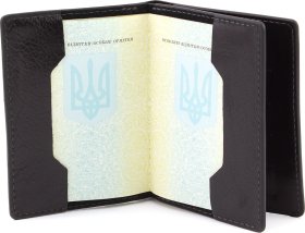 Шкіряна обкладинка для паспорта та автодокументів з гербом України - Grande Pelle (13888) - 2