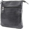 Темно-синяя недорогая мужская сумка из натуральной кожи с лямкой на плечо SHVIGEL (00966) - 3