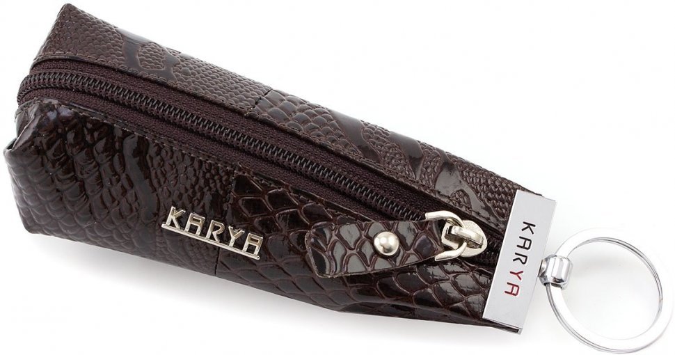 Оригінальна лакова ключниця під шкіру змії KARYA (40017)