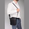 Качественная наплечная мужская сумка черного цвета из качественной кожи Tiding Bag (15806) - 2