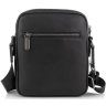 Качественная наплечная мужская сумка черного цвета из качественной кожи Tiding Bag (15806) - 4