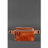 Светло-коричневая поясная сумка из гладкой кожи BlankNote Dropbag Mini (12666) - 6