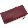 Бордовий жіночий гаманець великого розміру з італійської шкіри Grande Pelle (21006) - 4