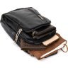 Черная мужская сумка-слинг из кожзаменителя Vintage (20511) - 5