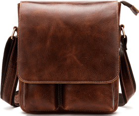 Вертикальная сумка-планшет из винтажной кожи коричневого цвета Vintage (20029)