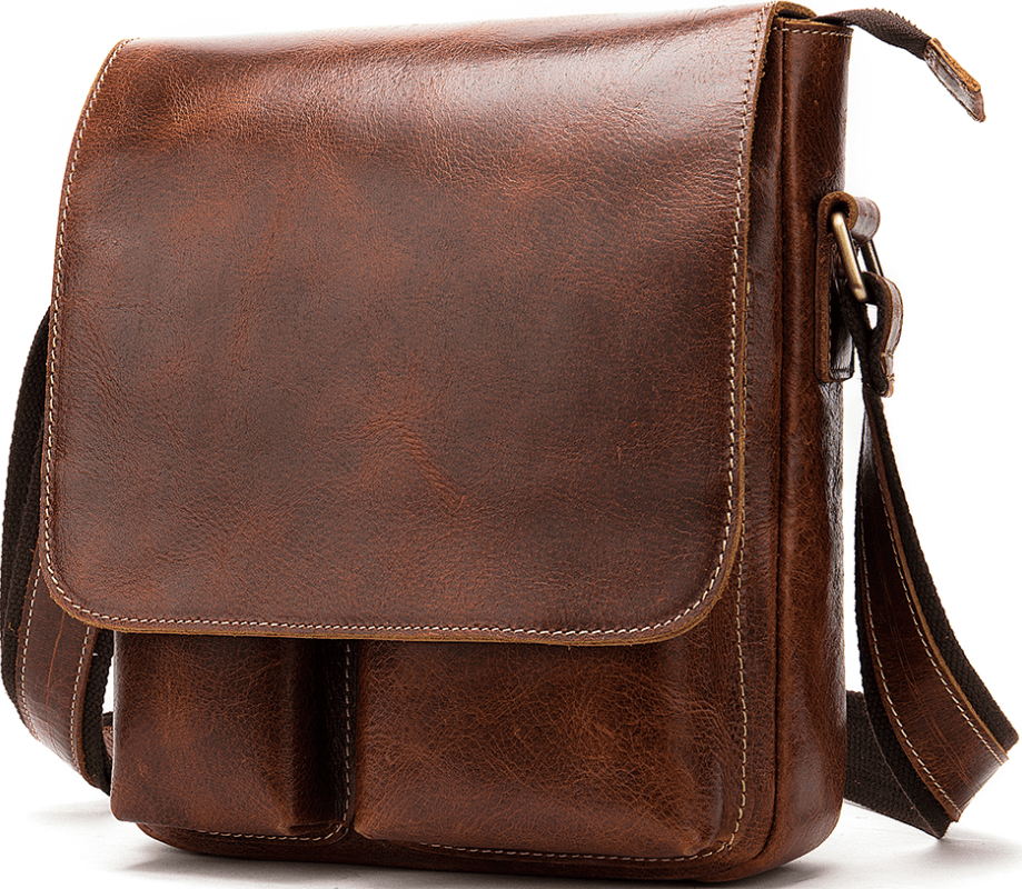 Вертикальна сумка-планшет з вінтажній шкіри коричневого кольору Vintage (20029)