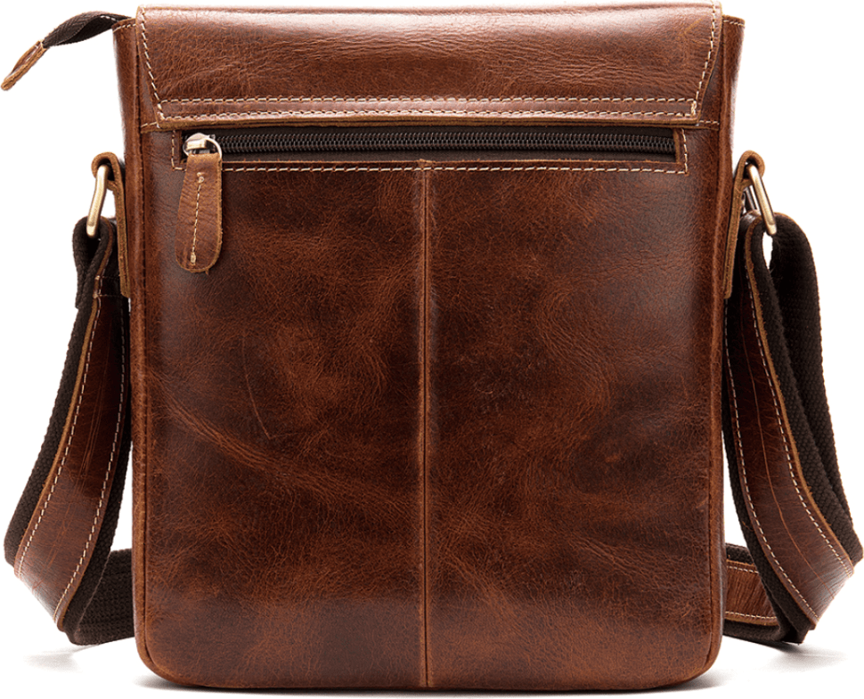 Вертикальна сумка-планшет з вінтажній шкіри коричневого кольору Vintage (20029)