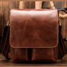 Вертикальна сумка-планшет з вінтажній шкіри коричневого кольору Vintage (20029) - 7