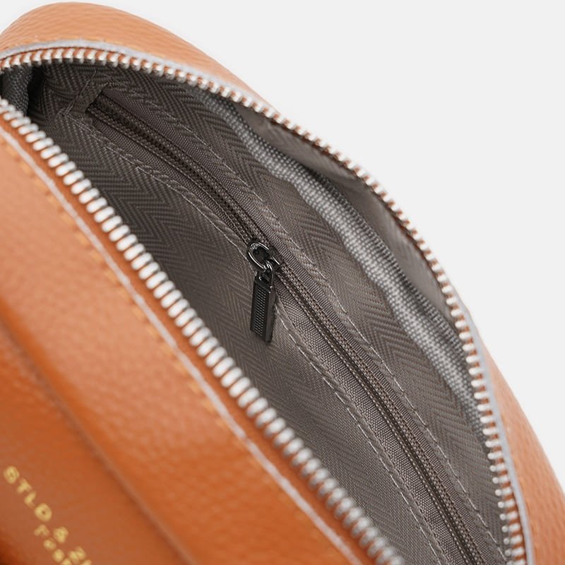 Кросбоді сумка для жінок на 1 відділення з текстильним плечовим ременем Borsa Leather 104528 руда modnotak фото №5