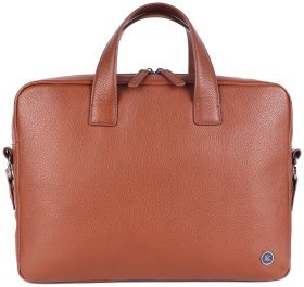 Надежная мужская сумка из натуральной фактурной кожи для ноутбука Brampton London Maven  94528 (рыжего цвета, до 14&quot;)