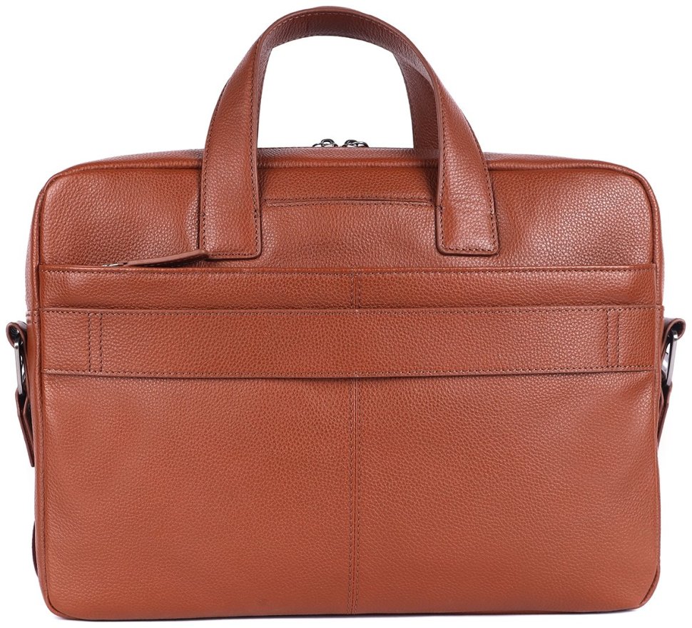 Надежная мужская сумка из натуральной фактурной кожи для ноутбука Brampton London Maven  94528 (рыжего цвета, до 14") modnotak фото №5