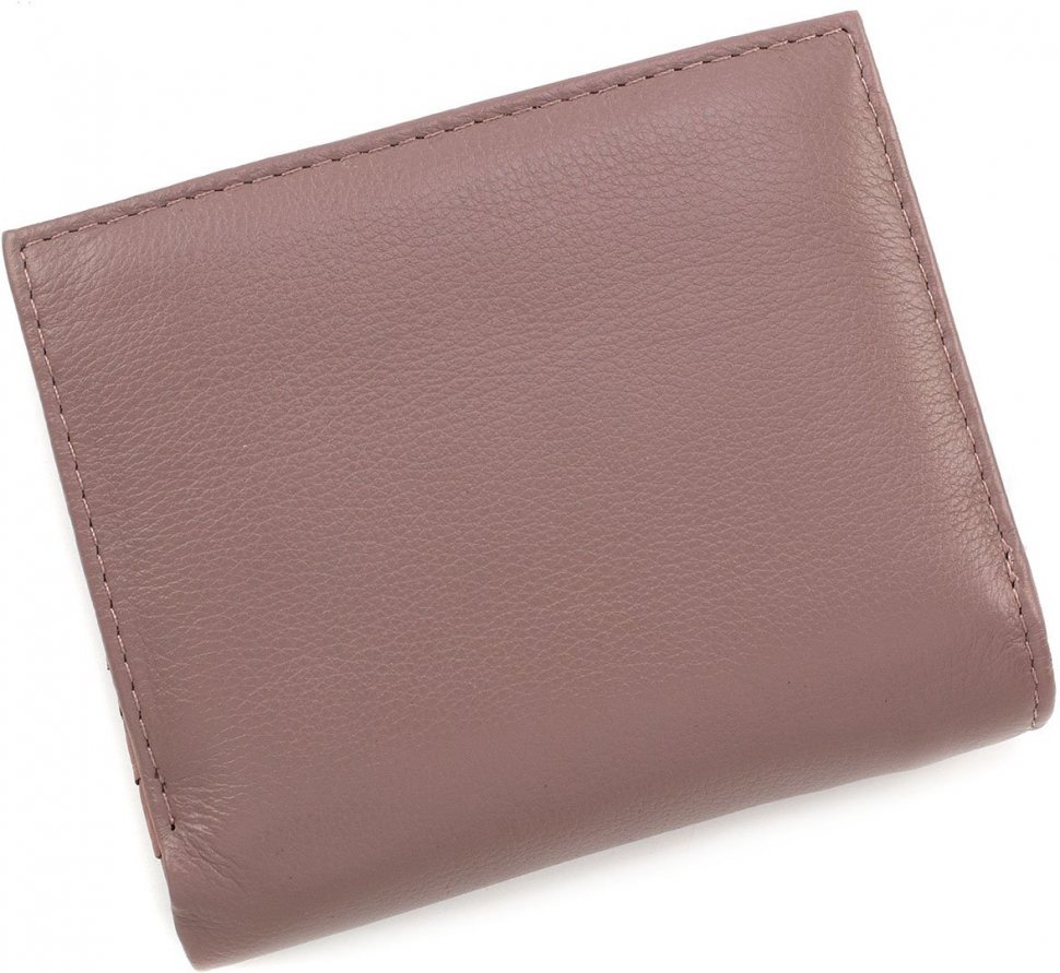 Шкіряний гаманець невеликого розміру в пудровим кольорі Marco Coverna (18889)